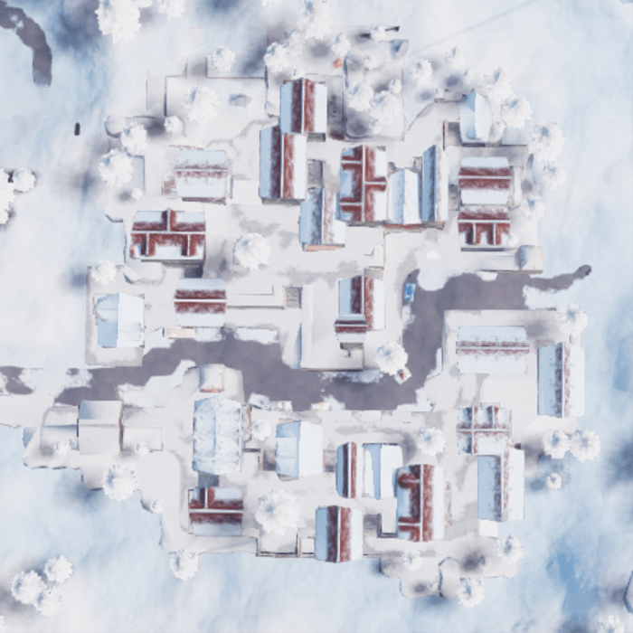 Увеличинная версия карты фортнайт Праздничного поселка