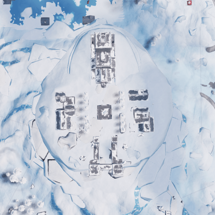 Увеличинная карта Полярного пика в Фортнайт